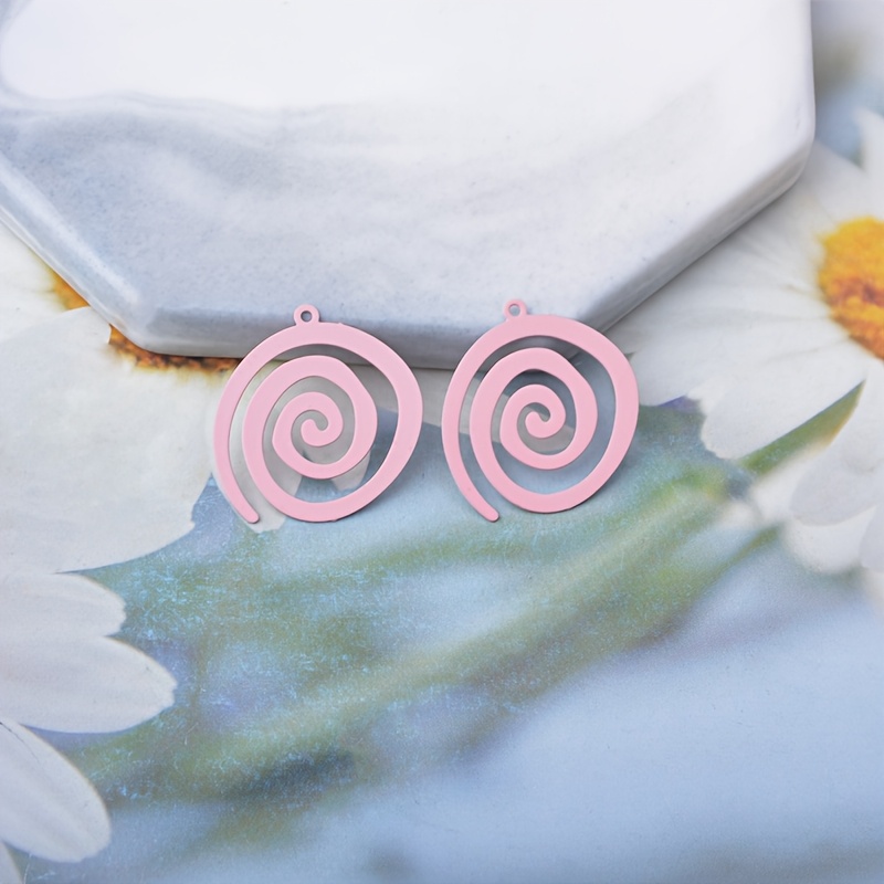 20pcs Copper Alloy Painted Multicolor Spiral Charms Set